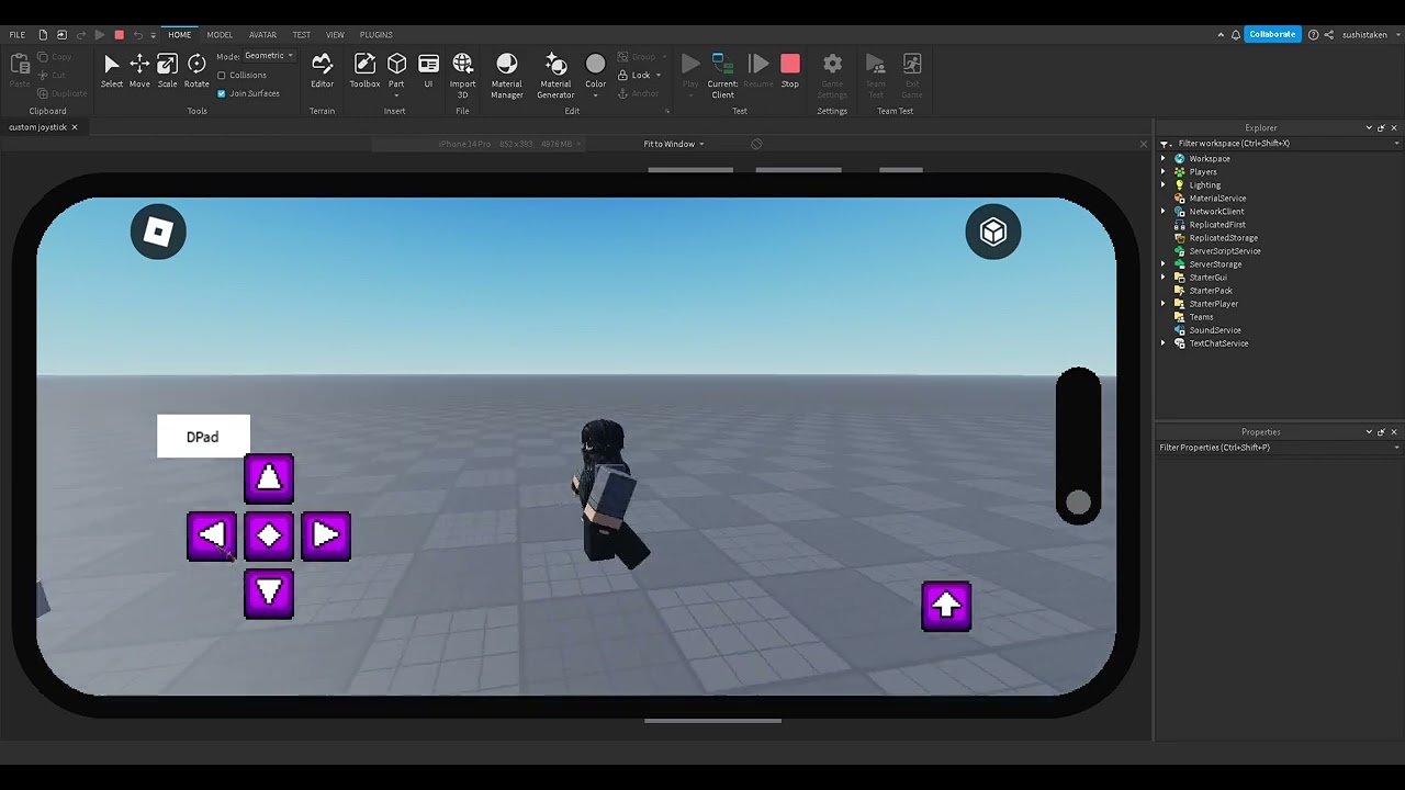custom mobile controls (joystick/DPad)