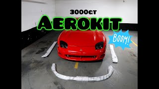 Gloss Black AEROKIT from RS Carbon for my 1995 Mitsubishi 3000GT, Super Aggressive Front Splitter