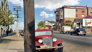 California 1940s in Color, Los Angeles and Newport Beach [60fps, Remastered] w/sound design added