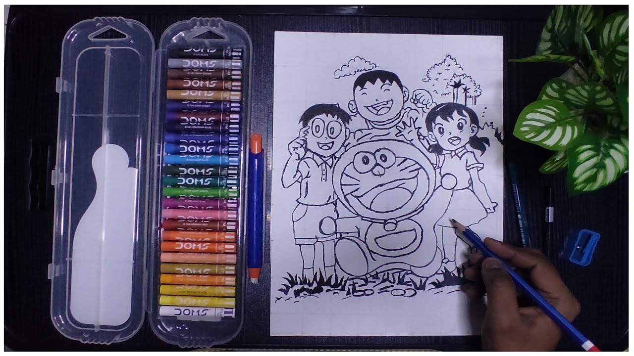 Doraemon $ Friends Pencil Sketch 😍 | Nostalgic Cartoon Drowing ..