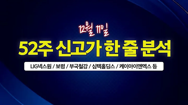 [신고가 한 줄 분석] LIG넥스원, 보령, 부국철강, 심텍홀딩스, 케이아이엔엑스 등