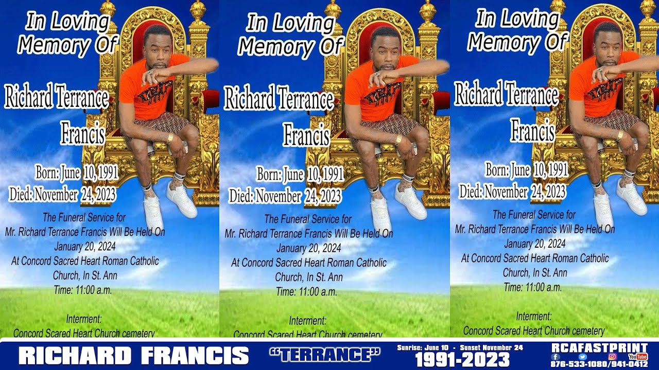 Richard Terrance Francis Funeral Service - YouTube