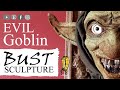 Evil Goblin Wall Bust Polymer Clay Sculpture | Fantasy Creature
