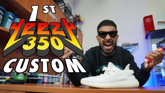 HOW TO PAINT FABRIC SHOES  SUPREME YEEZY BOOST 350 V2 