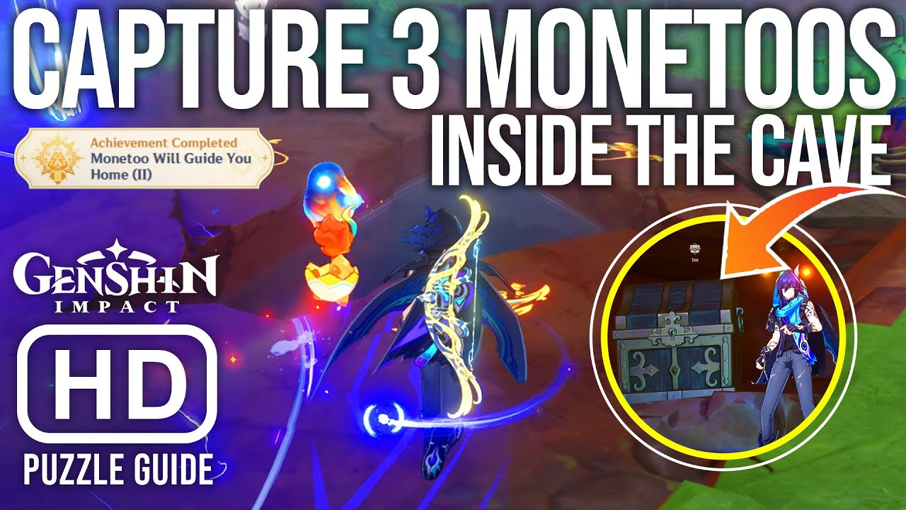 How to CAPTURE 3 Monetoos Inside the Cave to GET 2 PRECIOUS GOLD CHEST (Guide) - Genshin Impact 5.2