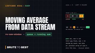 LeetCode #346: Moving Average from Data Stream, Queue With a Running Sum