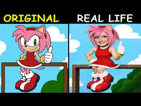 AMY ROSE Play On The Monkey Bars Sonic The Hedgehog 3 Animation Original Vs Plush Toys 