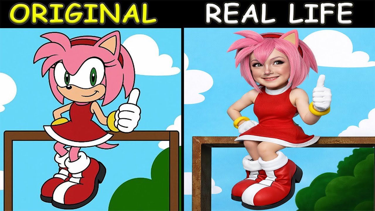 AMY ROSE Play On The Monkey Bars | Sonic The Hedgehog 3 Animation | Original vs Plush Toys