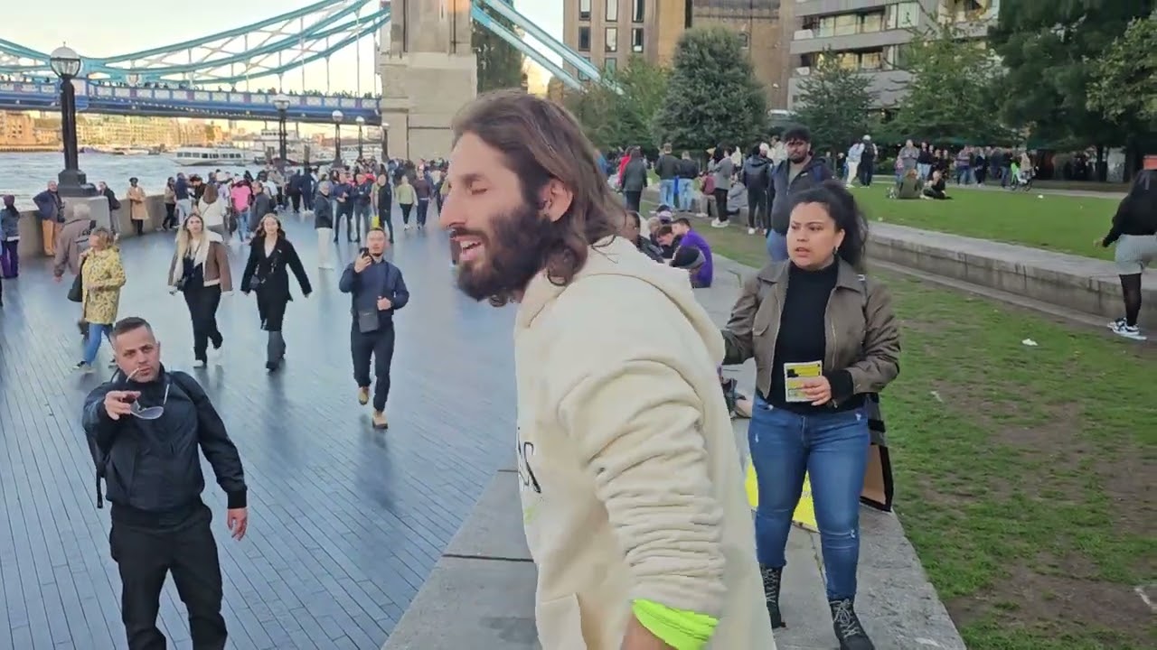 Preaching at the London Bridge Riverwalk
