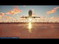 Plane Takes Off At Sunrise 3D Stock Video