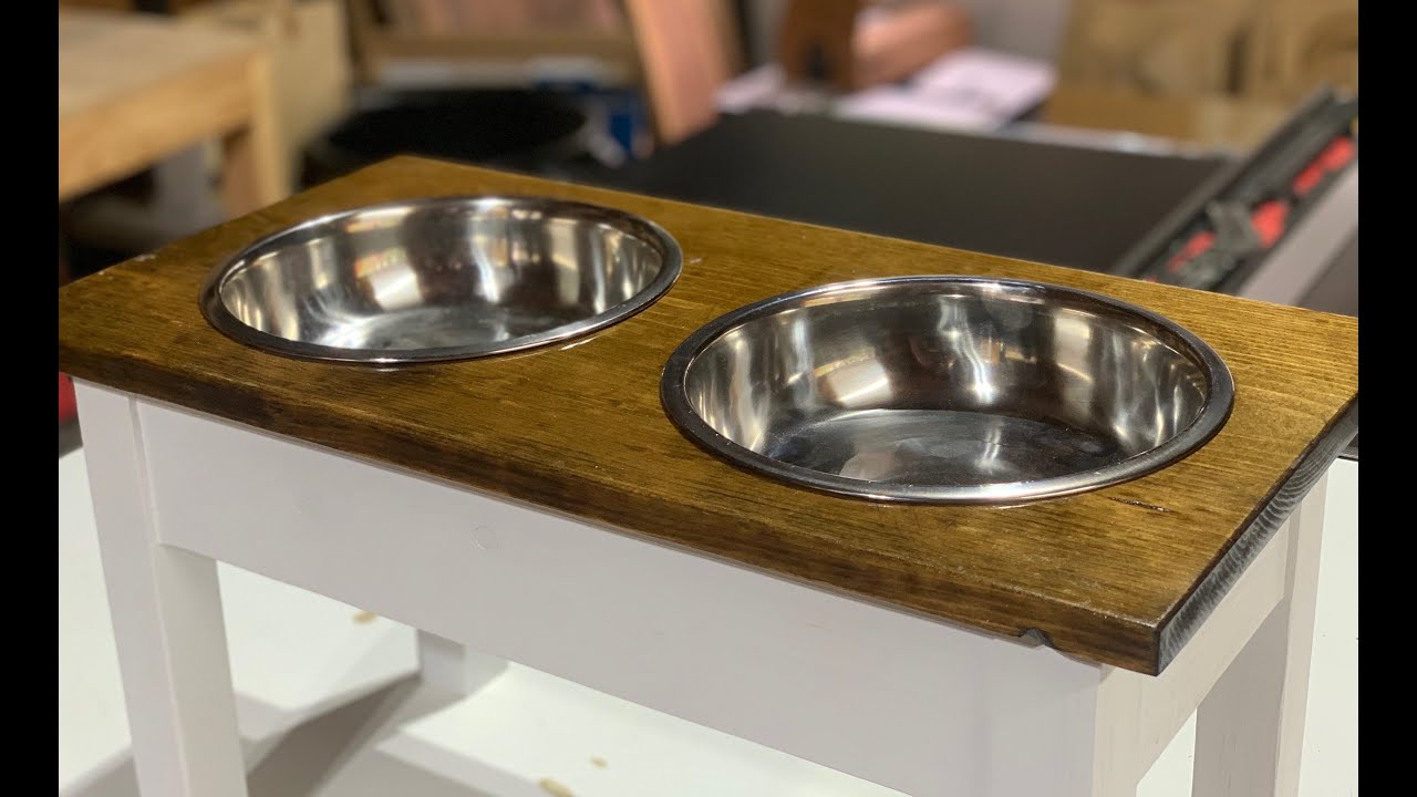 The Carmichael Workshop: Raised Dog Food and Water Bowl Stand