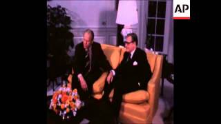 SYND 5 12 74 PRESIDENT FORD AND VICE PRESIDENT ROCKEFELLER IN WHITE HOUSE