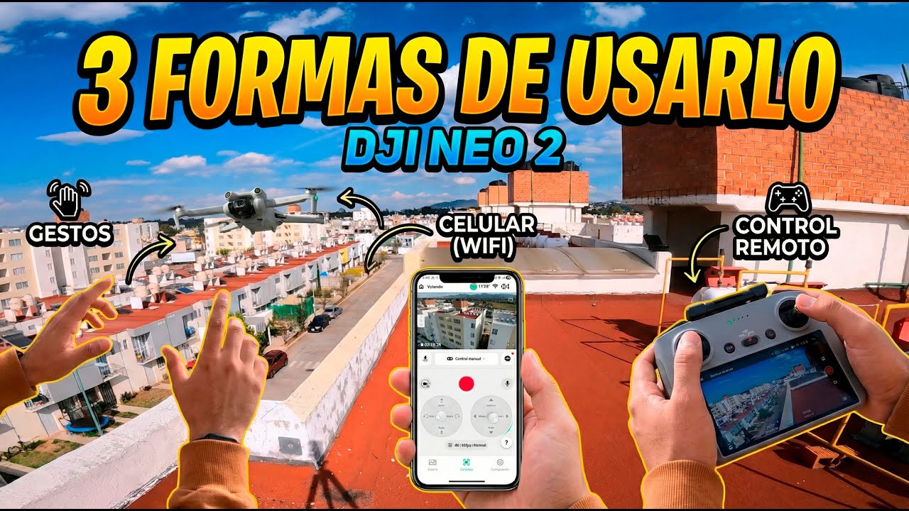 ¿Realmente necesitas el Control? DJI NEO 2🎮 Prueba de las 3 Formas de Vuelo: Gestos, Manos y Control