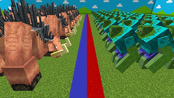 Mutant Hoglins vs Mutant Zombies [Minecraft Mob Battle]