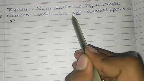 Zero divisors in Zn are those element s  which are not relatively prime with n