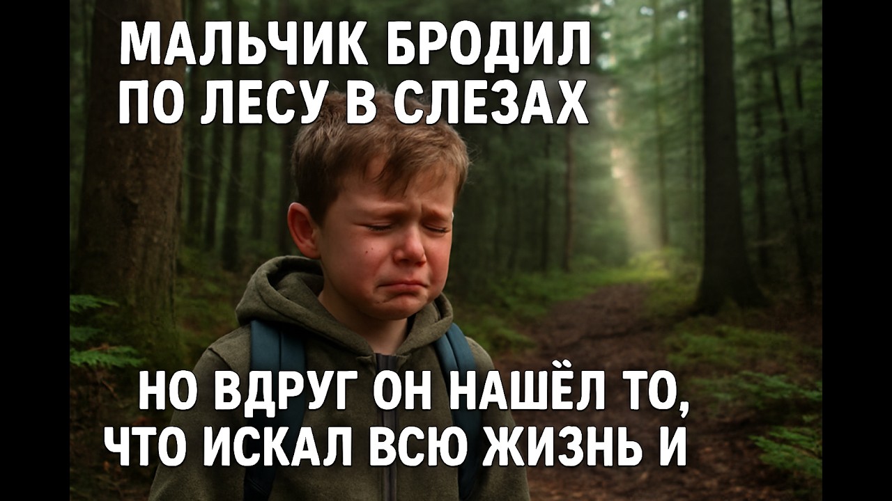 Мальчик бродил по лесу в слезах, но вдруг он нашёл то, что искал всю жизнь, и это было…