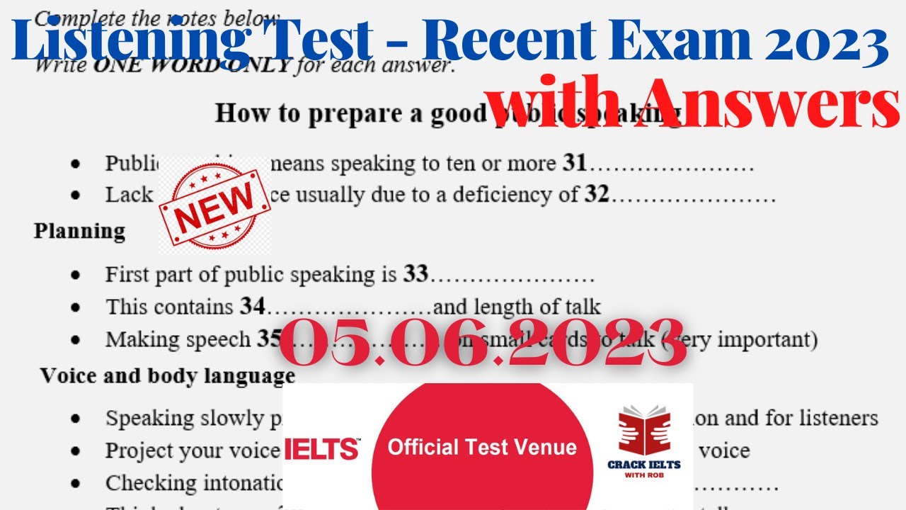 ⁣IELTS Listening Actual Test 2023 with Answers | 05.06.2023