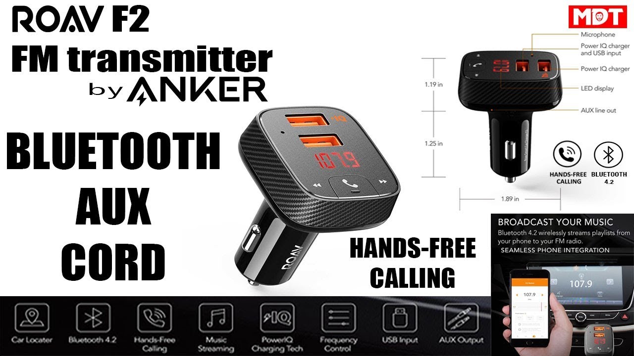 Roav F2 Bluetooth Car FM Transmitter by Anker + Gear S3 remote 