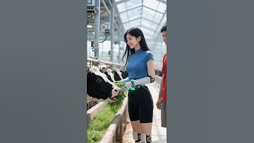 agricultural assistant, humanoid robot feeds cows automatically #humanoidrobot #ai