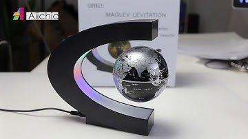 C Shape Magnetic Levitation Floating Globe World Map