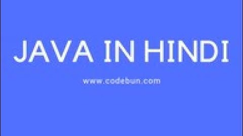 Class and objects in java(Hindi)