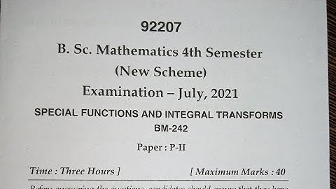 mdu question paper of 2021 of bsc.( pass) 4th sem. of special function & integral transformation