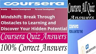 Mindshift Break Through Obstacles to Learning and Discover Your Hidden Potential Quiz Answers