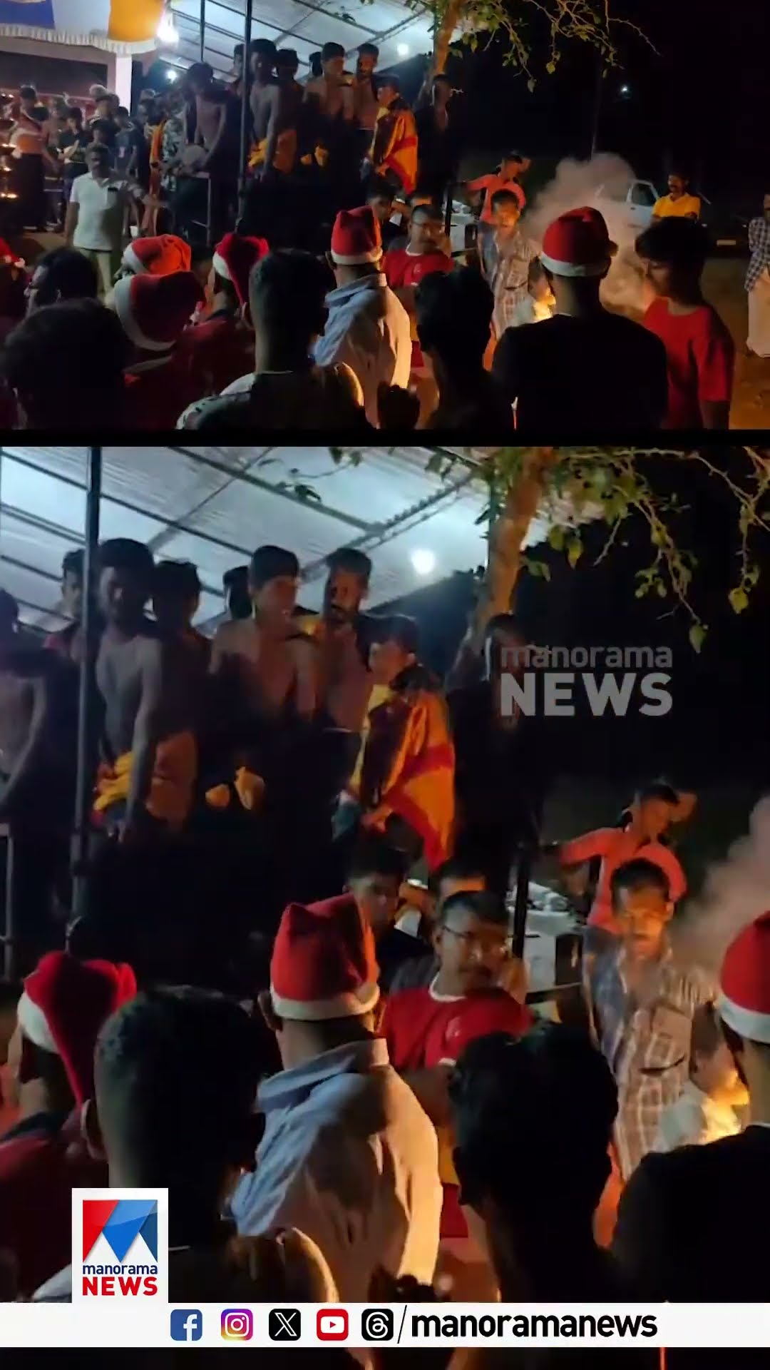 മണ്ഡലകാല ഭജനയ്ക്കിടെ  കാരൾ എത്തി, പിന്നെ കേക്ക് മുറിച്ച് ക്രിസ്മസ് ആഘോഷം; കാസർകോട് നിന്നുള്ള കാഴ്ച