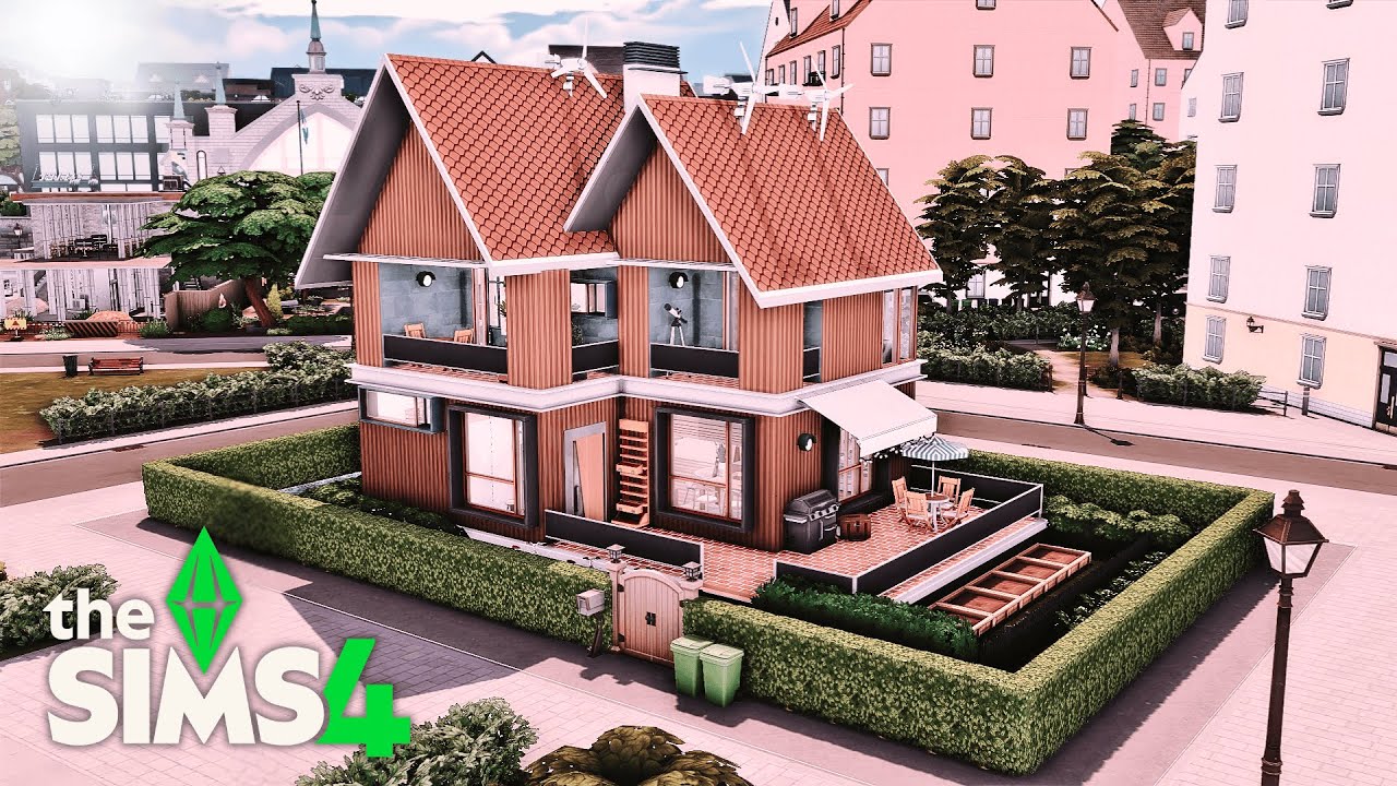 Two Story Modern House | Nordhaven | The Sims 4 | speed build - YouTube