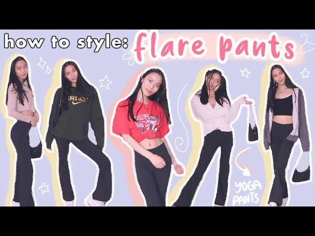 how to style flare leggings 🤍 #flareleggings #howtostyle #basic #outf