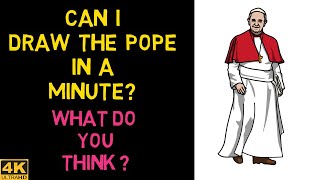 Can I Draw the Pope Francis In A Minute| Easy To Follow |1Min|Step By Step Tutorial|Fake Painter|4K