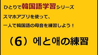 韓国語の母音「애」と「에」の発音を一人で練習してみる。