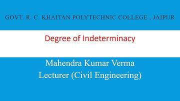 Degree of indeterminacy By Mahendra Kumar Verma II CE 301