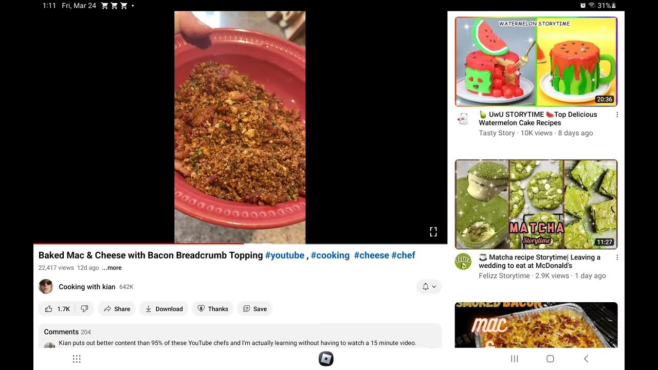 Watching a cooking video @Cooking with Kian - YouTube