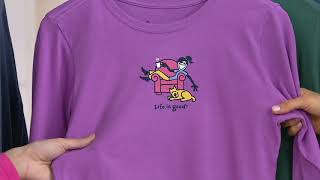 Life is Good Vintage Long Sleeve Crusher Tee on QVC