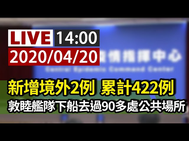 【完整公開】LIVE 台新增境外2例累計422例｜敦睦艦隊下船去過90多處公共場所