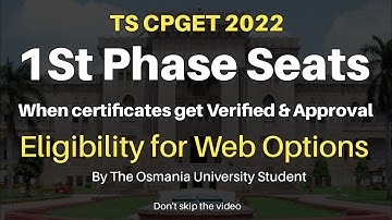 TS CPGET 2022 | Osmania University Hyderabad #cpget2022