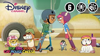 Jongen Meisje Hond Kat Muis Kaas | De race op de step | Disney Channel België-Nederland screenshot 2