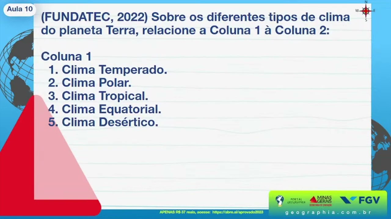 Questões Comentadas (tópico 13, 15, 16 e 17) - GEOGRAFIA | SEEMG 2023 | FGV