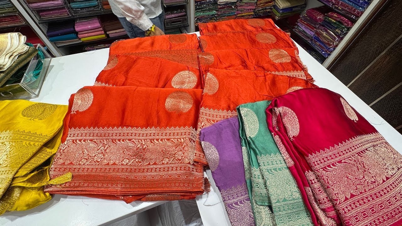 Banarasi Crepe Georgette & Mashroo Silk Saree Online Shoping 🛍️ ​