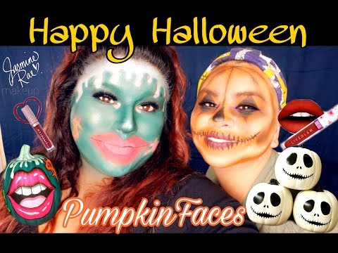 HOW TO PAINT MY FACE LIKE A PUMPKIN | Jasmine Rae Makeup