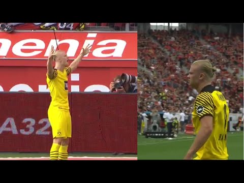 haaland double vs bayer leverkusen