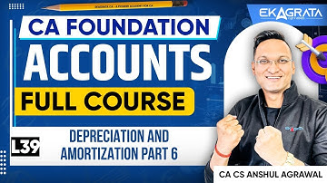Depreciation and Amortization CA Foundation Accounts | Lecture 6 | By CA CS Anshul Agrawal