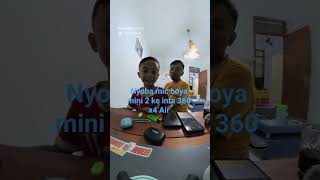 Nyoba Mic Boya mini 2 ke insta 360 x4 Air, masih belum tau settingan yang pas nya gimana #insta360