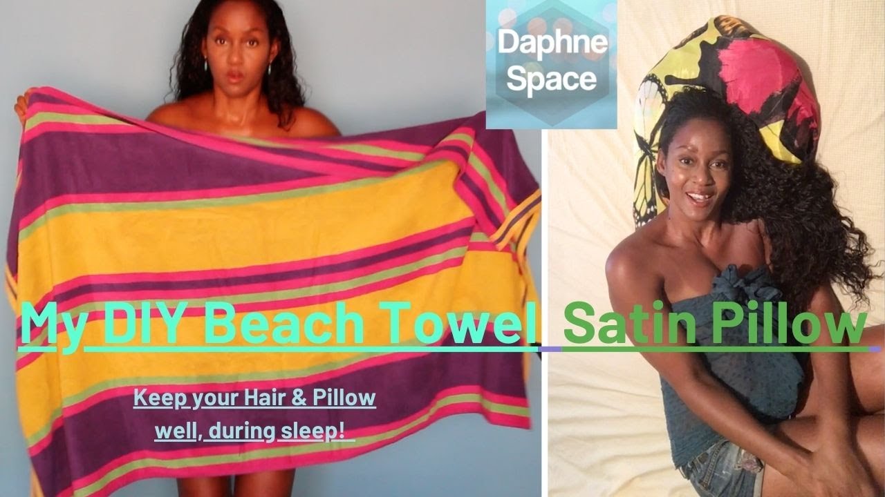 DIY Satin Pillow Beach Towel @DaphneSpace