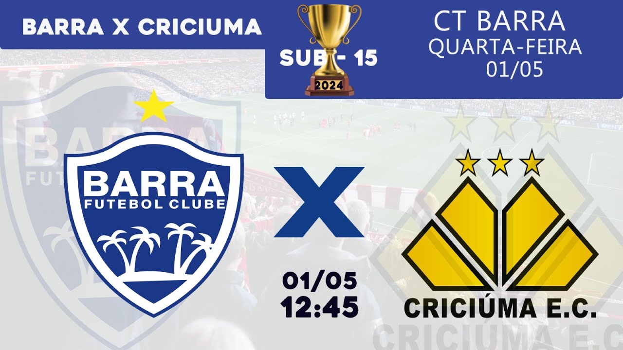 Barra FC x Cricíuma - Sub 15 - Catarinense Série A - 7 ª Rodada 2024 ...