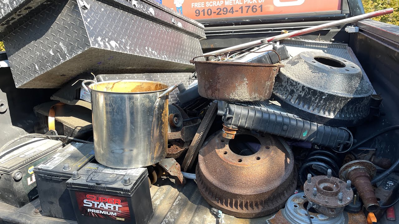 Picking up a massive load of scrap metal. One of my best.