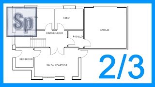 Autocad  2/3 Dibujar el plano de una casa paso a paso en Autocad 2015. Tutorial en español HD
