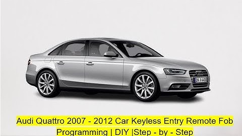 Audi QUATTRO 2007-2012 Key Fob Reprogramming Car Key Programming |DIY| Step-by-Step
