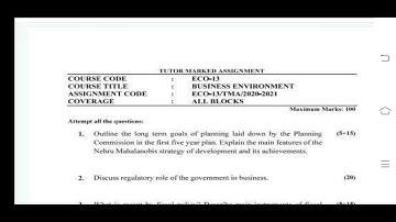 ECO 13 Ignou Solved Assignment